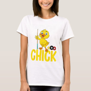 Camiseta Pintinho Engraçado, 8 Ball Women Bonito Billiards 