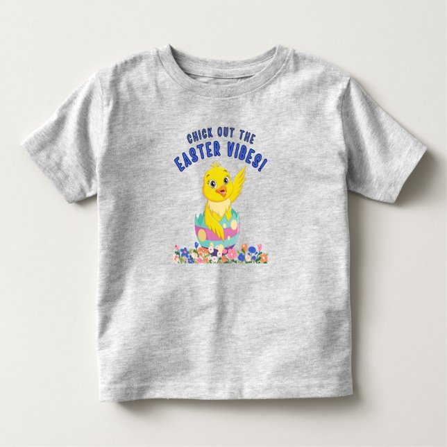 Camiseta Pintinho Estas Páscoas Vibam Bebê E Bebê (Frente)