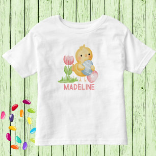 Camiseta Pintinho para bebês com ovos personalizados