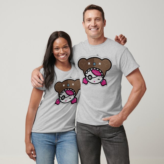 Camiseta pintinho pirata (castanho) (Unissex)