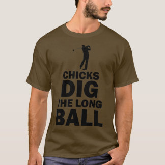 Camiseta Pintinhos Cavam Golfe de Grande Bola Esportivo Fun