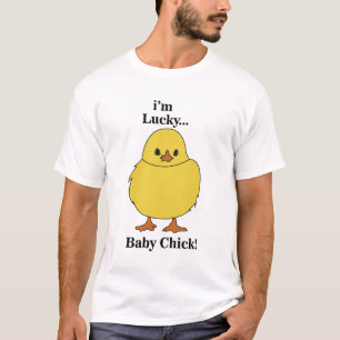 Camiseta Pintinhos Eu Sou Pintinho Sortudo Bebê