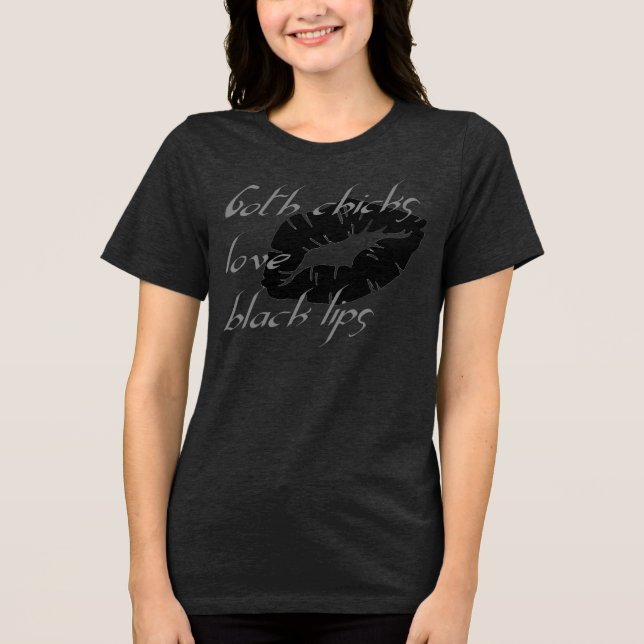 Camiseta Pintinhos góticos adoram Lábios negros humor de Di (Frente)