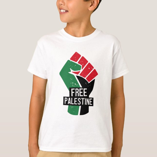 Camiseta Pinto de bandeira da Palestina livre (Frente)