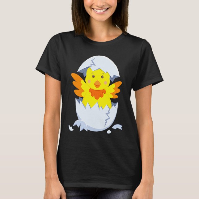 Camiseta Pinto eclode do ovo frango pinto com ovo sh (Frente)