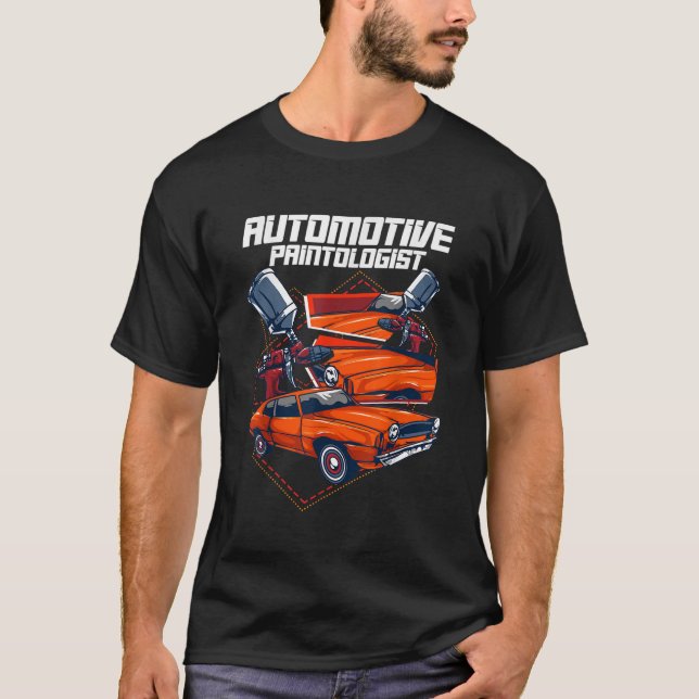 Camiseta Pintólogo do Automóvel Pintor de Reparação de Carr (Frente)