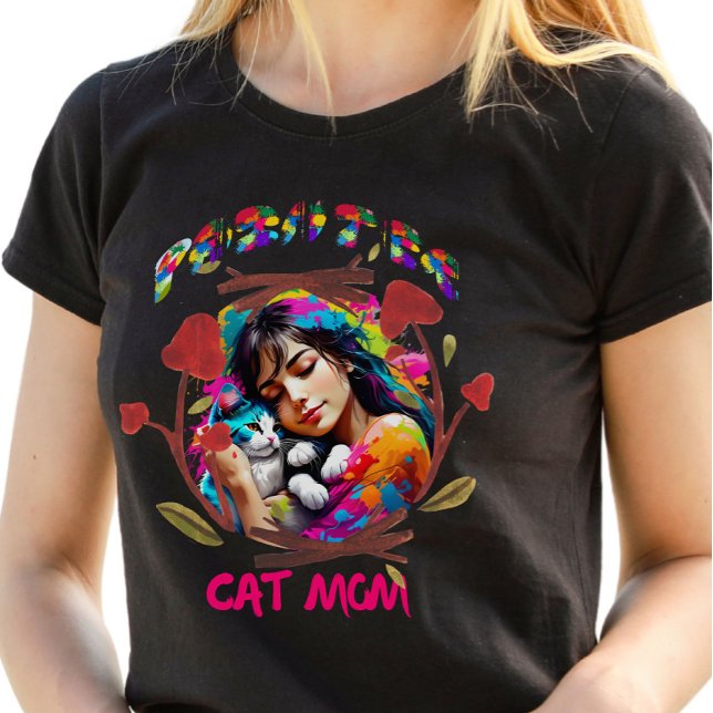 Camiseta Pintor Cat Mãe Dia de as mães (Criador carregado)