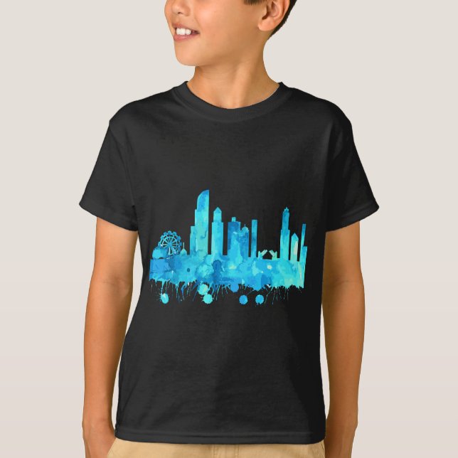 Camiseta Pintor de Aquarela do Skyline Chicago (Frente)