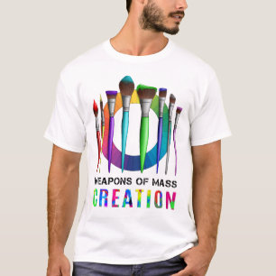 Camiseta Pintor De Artista Engraçado Com Armas De Criaçã