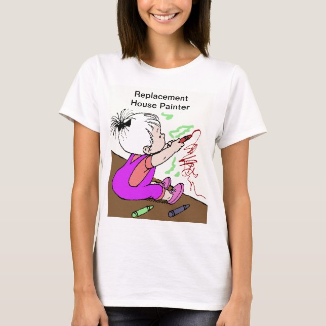 Camiseta Pintor de Casa Substituto Divertido para Mãe (Frente)