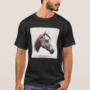 Camiseta Pintor de Cavalo Bonito Splatter Colorida Aquarela