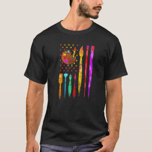Camiseta Pintor de fantasia Paleta de pincel América Artist