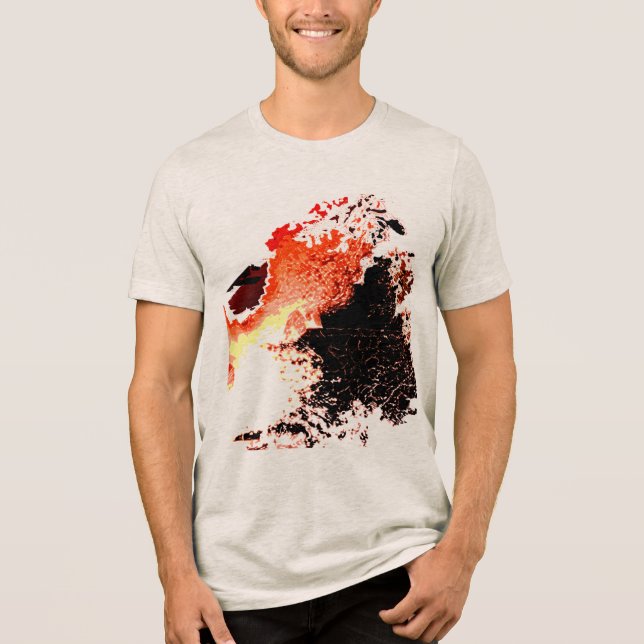 Camiseta Pintor de pincel amarelo-alaranjado esfregando Des (Frente)