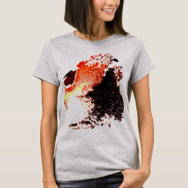 Camiseta Pintor de pincel amarelo-alaranjado esfregando Des