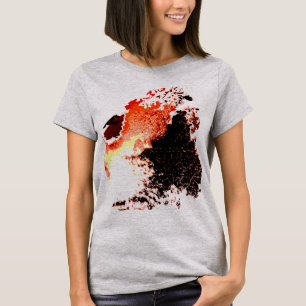 Camiseta Pintor de pincel amarelo-alaranjado esfregando Des