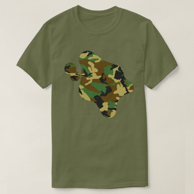 Camiseta Pintor de Pintor de Camo Woodland (Frente do Design)