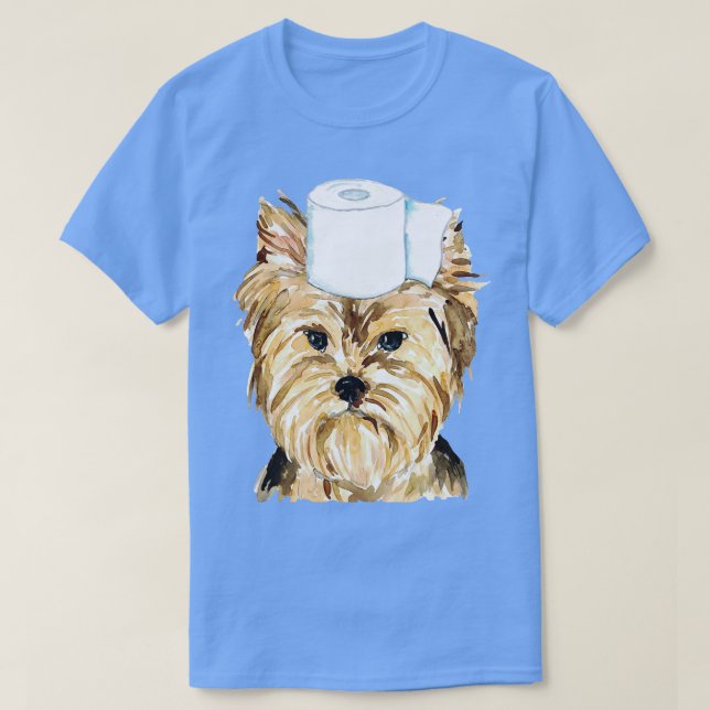 Camiseta Pintor de vaso de Yorkie (Frente do Design)