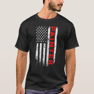 Camiseta Pintor EUA Flag Renovator Handyman Cra