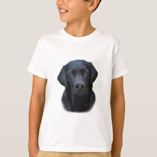 Camiseta Pintura a cores da água do cão preto Labrador
