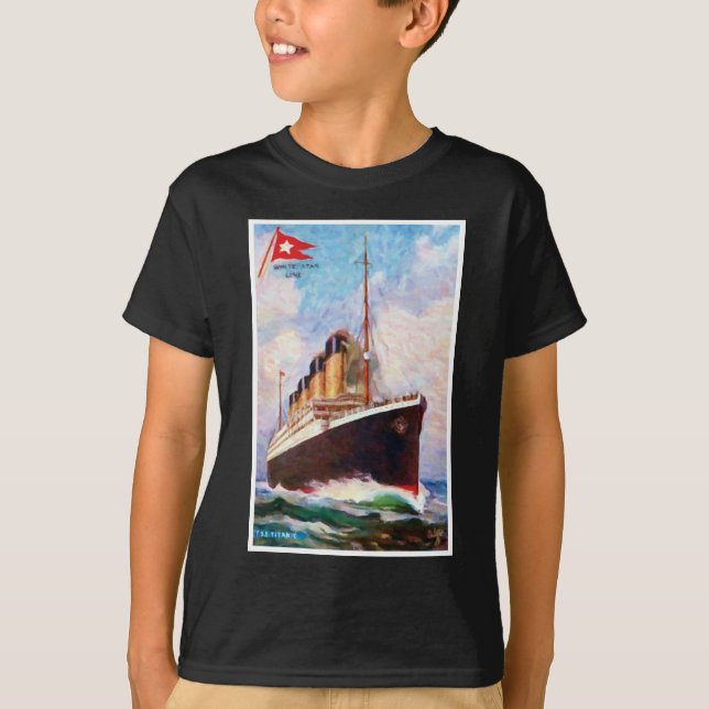 Camiseta Pintura a óleo da linha branca Titanic (Frente)