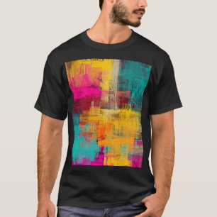 Camiseta pintura a óleo de abstrato, fundo expressivo.
