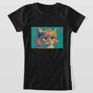 Camiseta Pintura a óleo de gato fofo (#5)