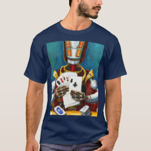 Camiseta Pintura a óleo de placas de jogar robô com fio