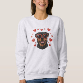 Camiseta Pintura a óleo do Rottweiler no Dia dos Namorados