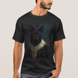 Camiseta Pintura a Óleo Medieval Renascença Gato Engraçado