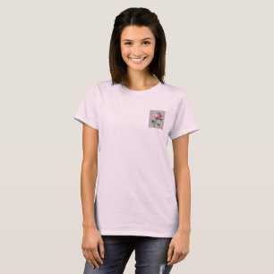 Camiseta Pintura a Óleo Rosa Rosa Folha Dourada Impressioni