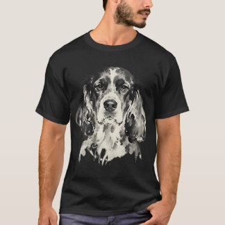 Camiseta Pintura a Tinta de Cocker Spaniel Close-up