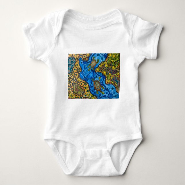 Camiseta Pintura aborígene das tartarugas (Frente)