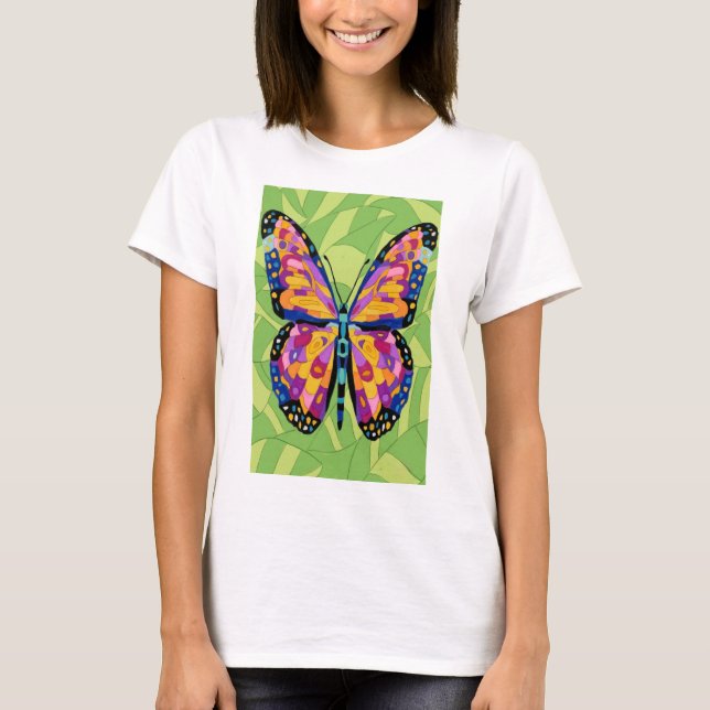 Camiseta Pintura abstrata de borboleta  (Frente)