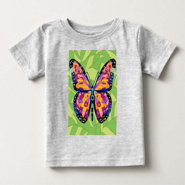 Camiseta Pintura abstrata de borboleta  (Frente)