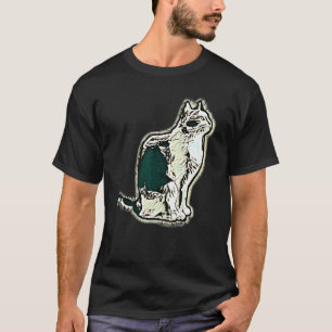 Camiseta Pintura Abstrata Digital De Um Gato 16