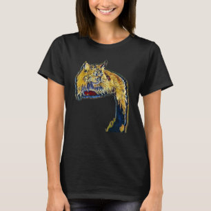 Camiseta Pintura Abstrata Digital De Um Gato 18