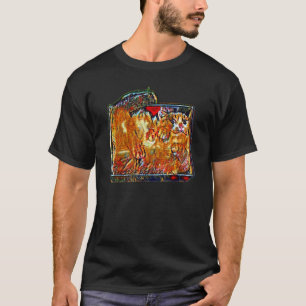Camiseta Pintura Abstrata Digital De Um Gato 19