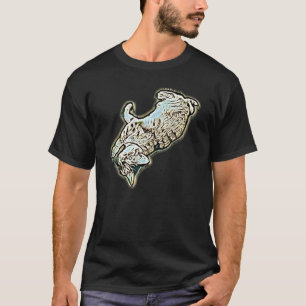 Camiseta Pintura Abstrata Digital De Um Gato 23