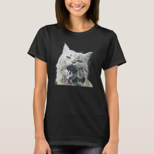 Camiseta Pintura Abstrata Digital De Um Gato 27