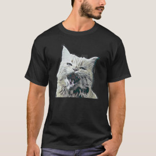 Camiseta Pintura Abstrata Digital De Um Gato 27