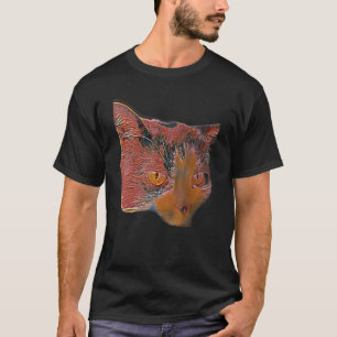 Camiseta Pintura Abstrata Digital De Um Gato 3