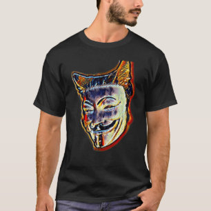 Camiseta Pintura Abstrata Digital De Um Gato 32