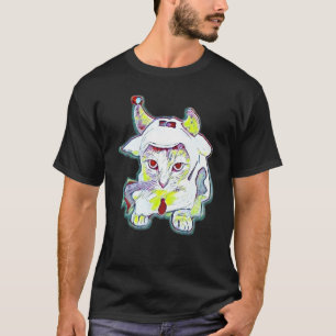 Camiseta Pintura Abstrata Digital de um Gato 35