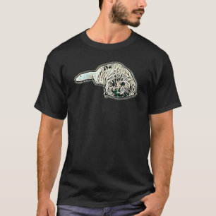 Camiseta Pintura Abstrata Digital De Um Gato 36