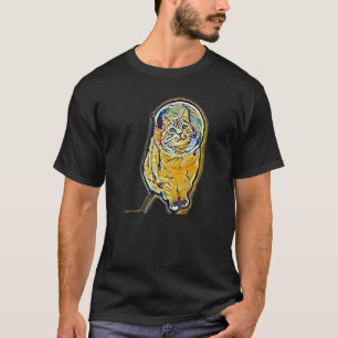 Camiseta Pintura Abstrata Digital De Um Gato 4