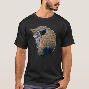 Camiseta Pintura Abstrata Digital De Um Gato 55