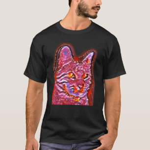 Camiseta Pintura Abstrata Digital De Um Gato 59