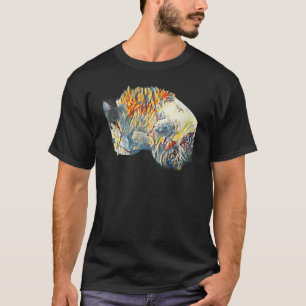 Camiseta Pintura Abstrata Digital De Um Gato 65