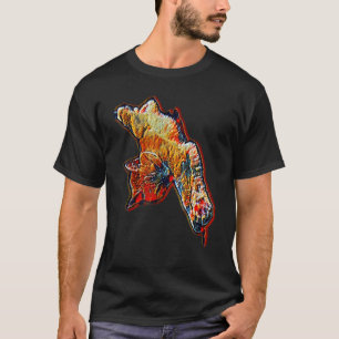 Camiseta Pintura Abstrata Digital De Um Gato 79