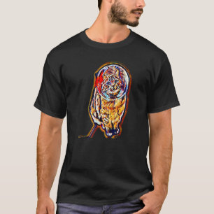 Camiseta Pintura Abstrata Digital De Um Gato 9